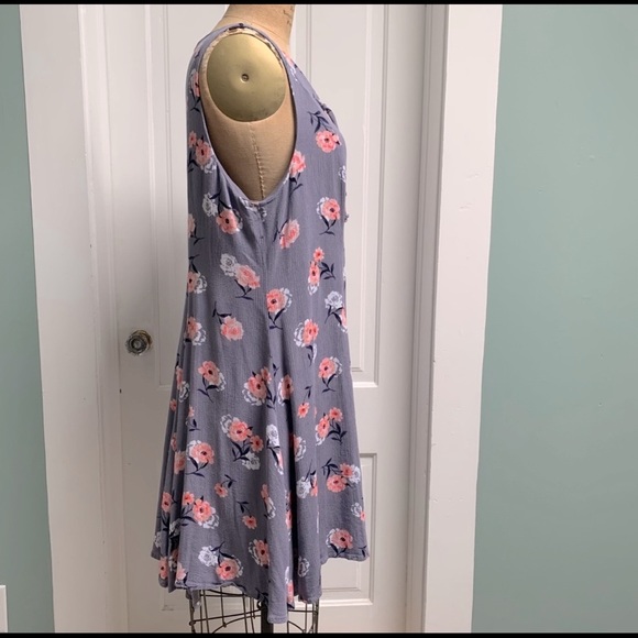 TORRID FLORAL PRINT LACE UP CRINKLE GAUZE LOOSE FIT TRAPEZE SUMMER DRESS SIZE 2 - Picture 4 of 8